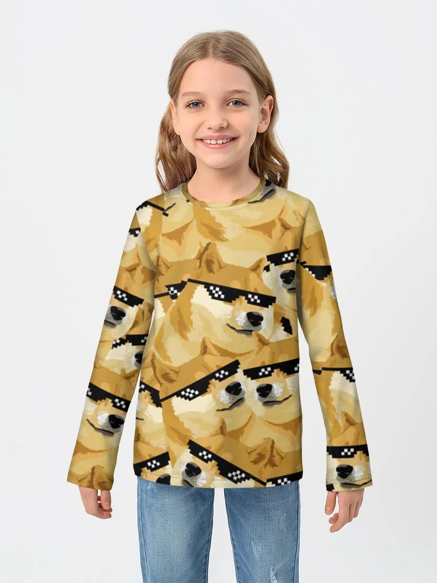 Girls' cotton long sleeve shirt