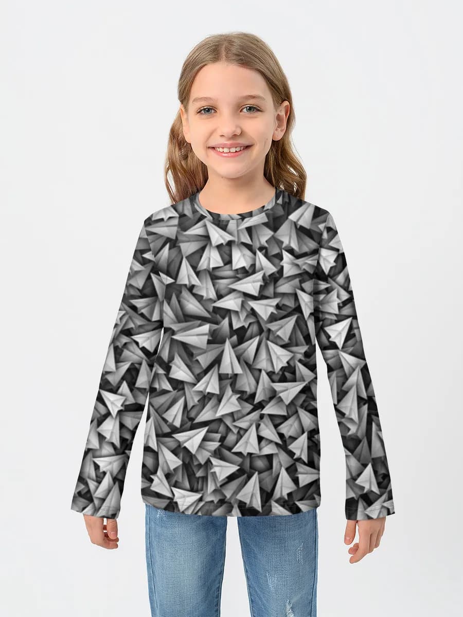 Girls' cotton long sleeve shirt