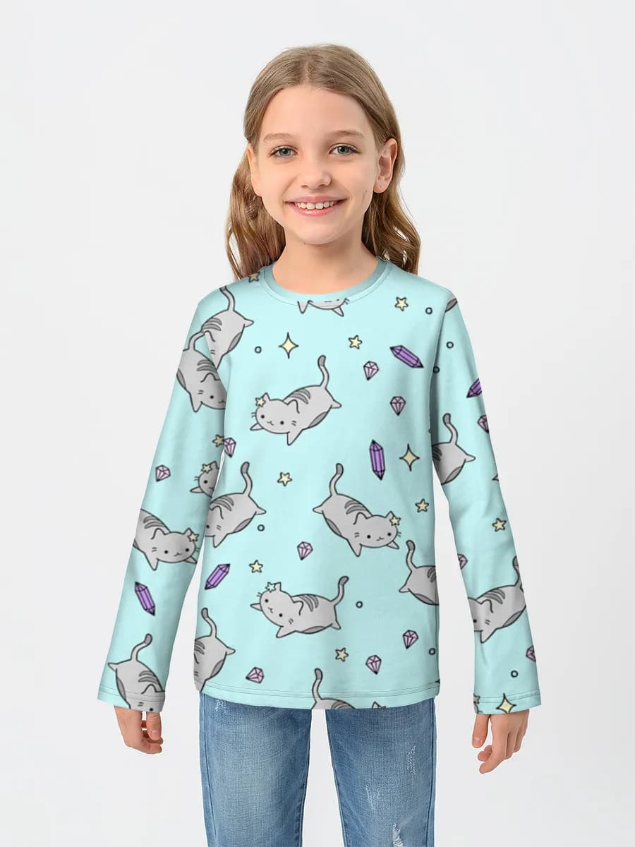 Girls' cotton long sleeve shirt