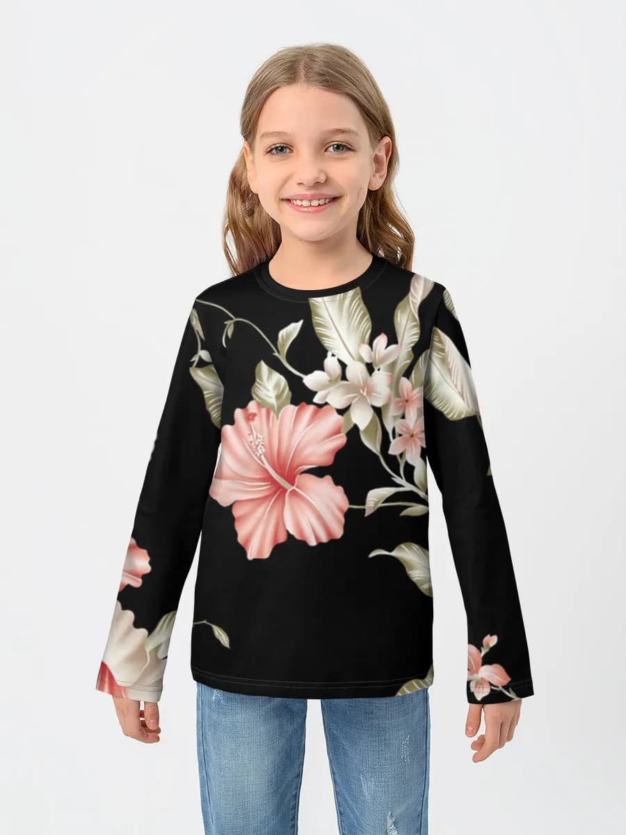 Girls' cotton long sleeve shirt