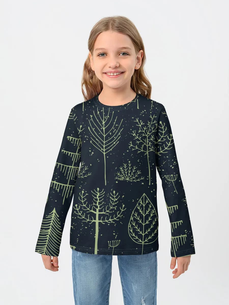 Girls' cotton long sleeve shirt