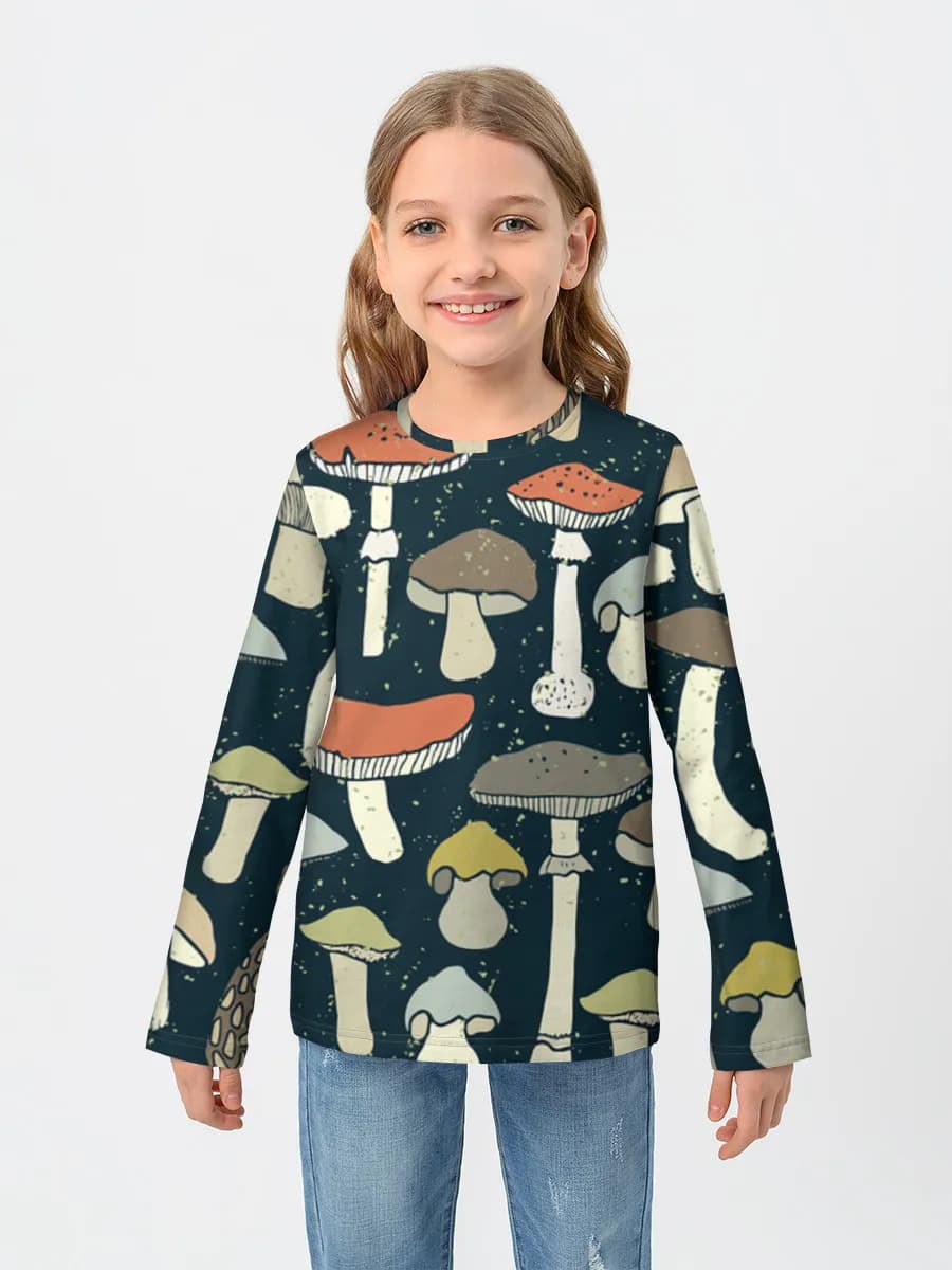 Girls' cotton long sleeve shirt