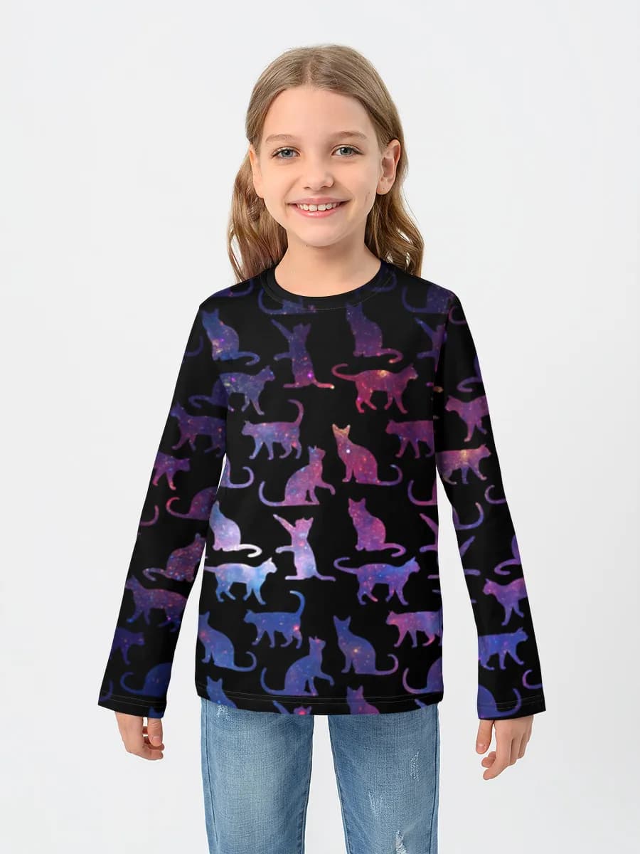 Girls' cotton long sleeve shirt