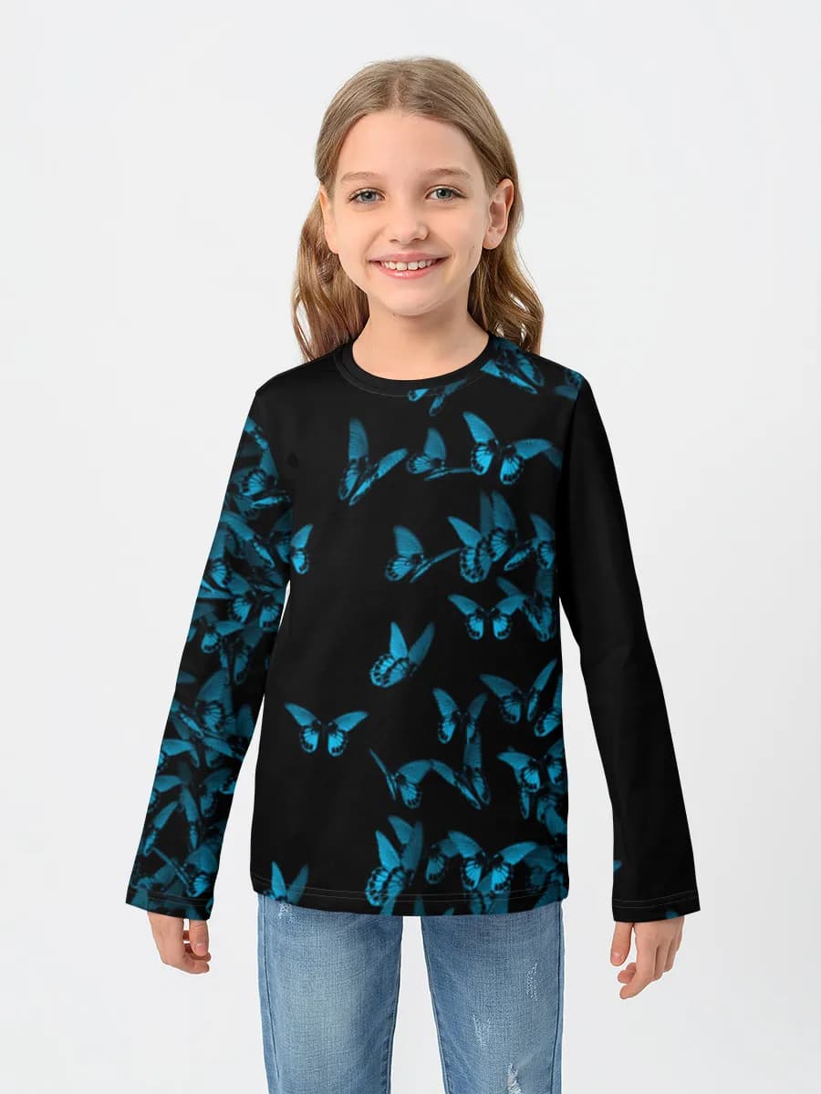 Girls' cotton long sleeve shirt