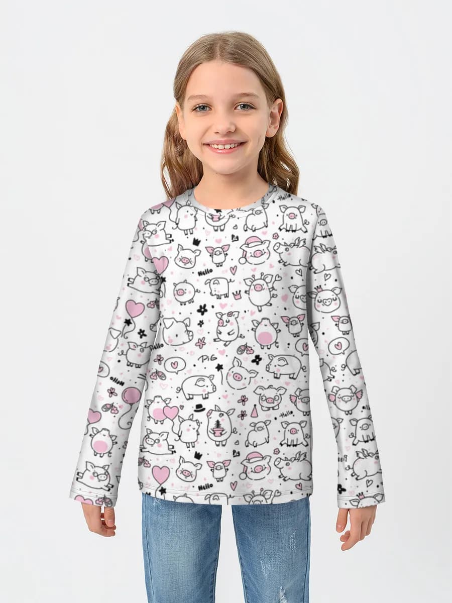 Girls' cotton long sleeve shirt