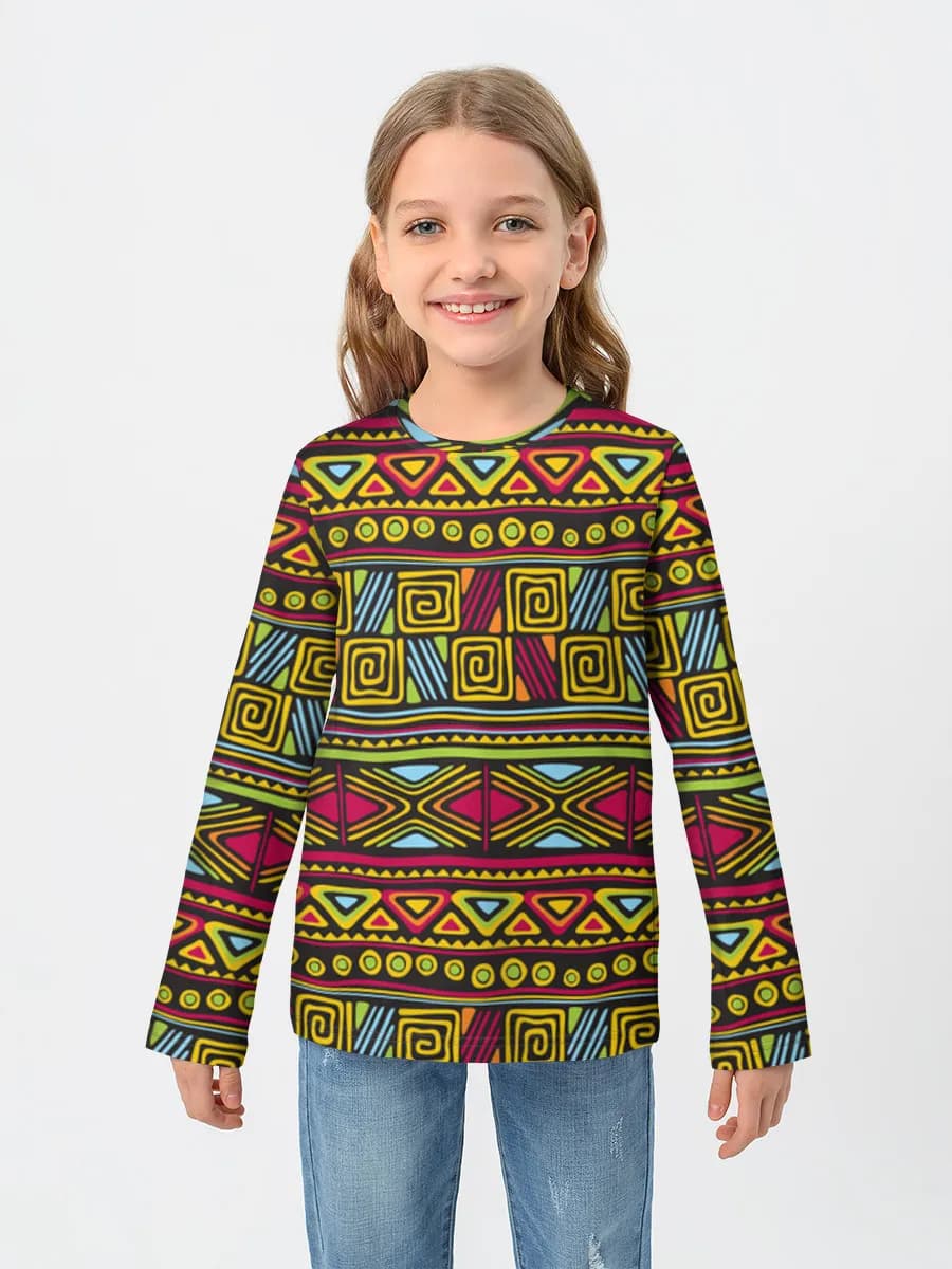 Girls' cotton long sleeve shirt
