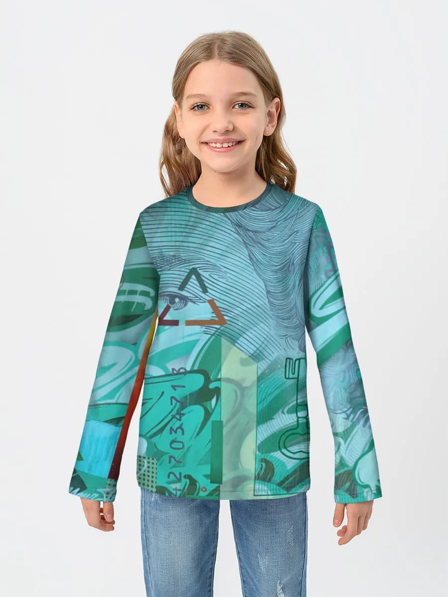 Girls' cotton long sleeve shirt