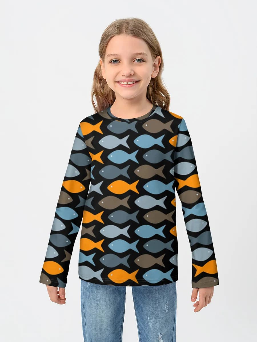 T-shirt manches longues coton fille