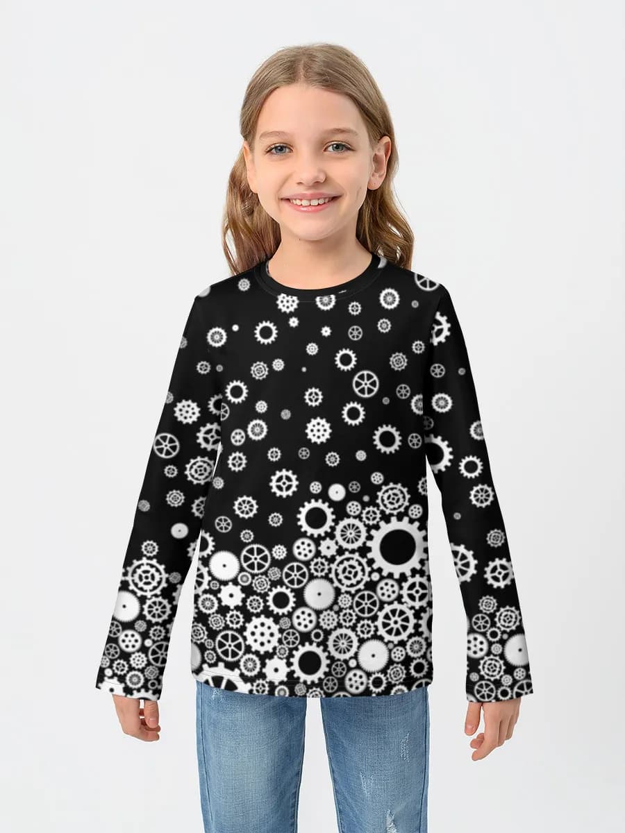 Girls' cotton long sleeve shirt