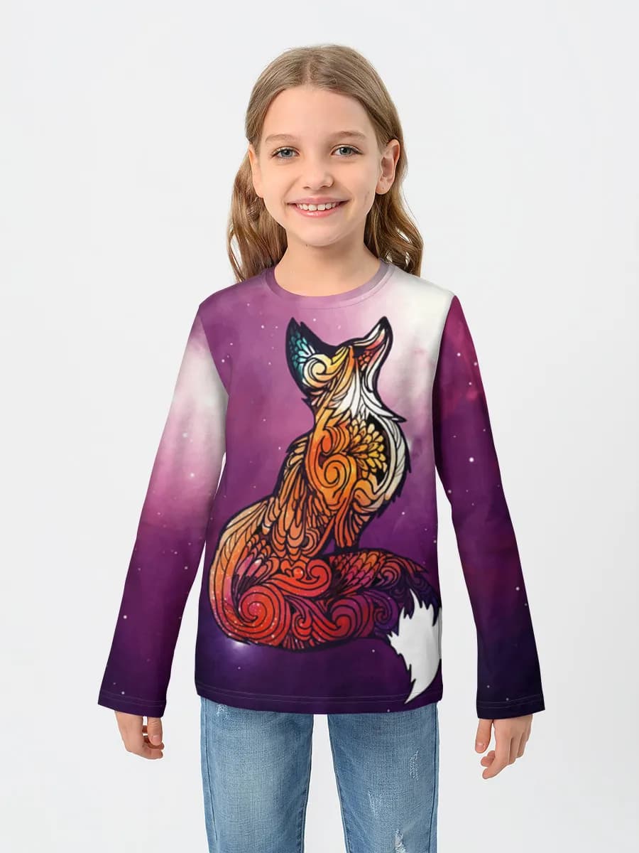 Girls' cotton long sleeve shirt