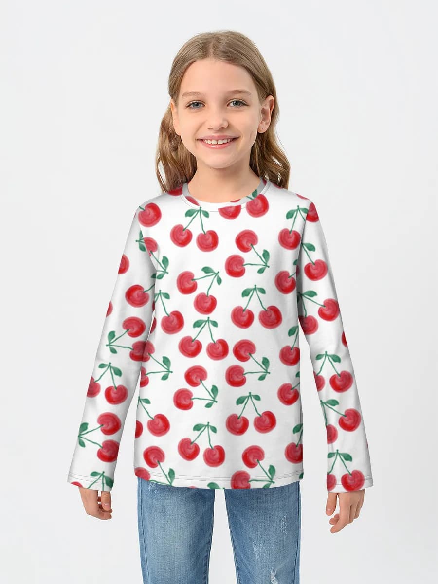 Girls' cotton long sleeve shirt