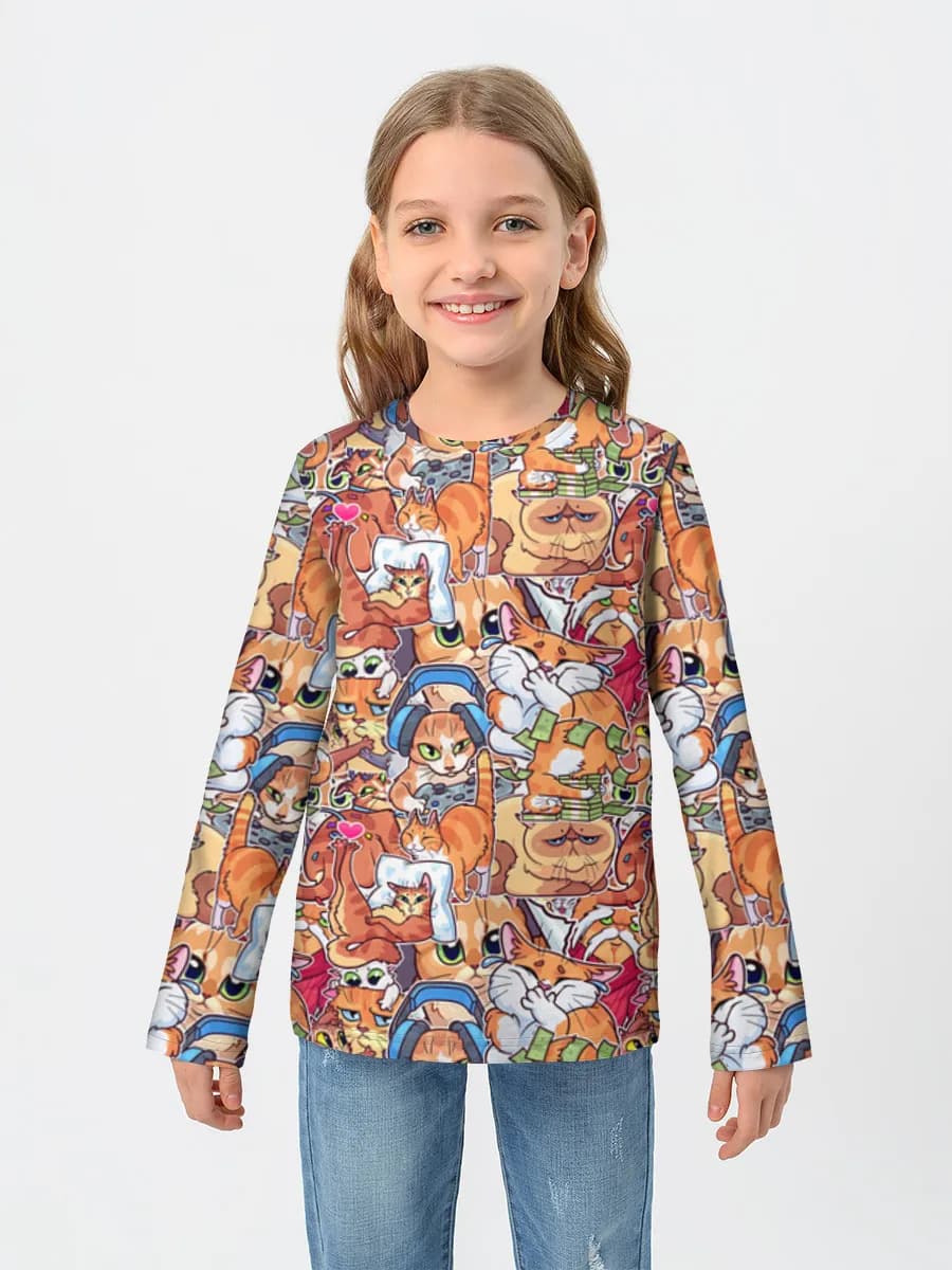 Girls' cotton long sleeve shirt
