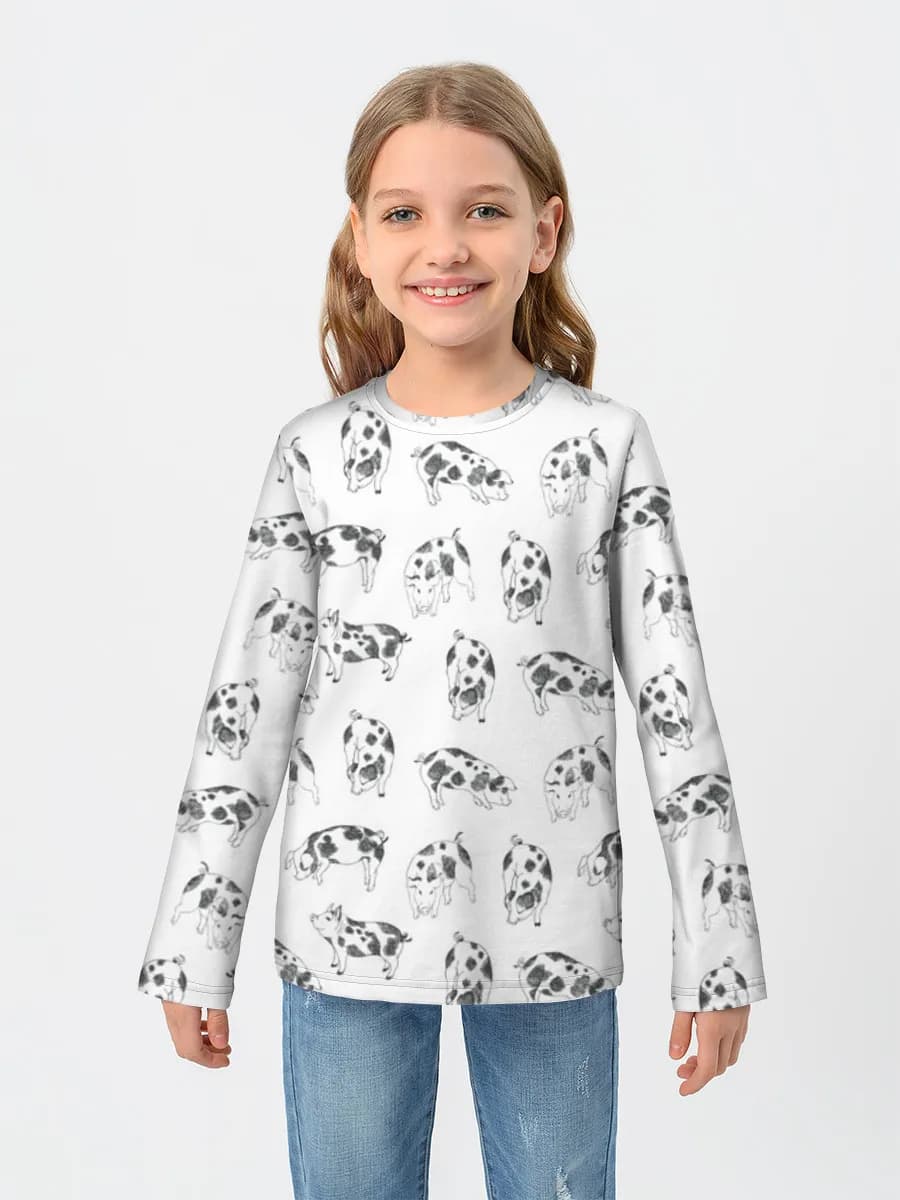 Girls' cotton long sleeve shirt