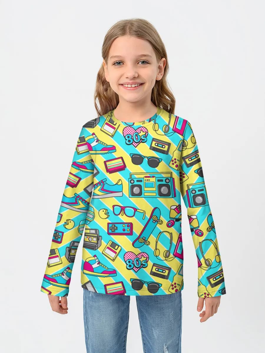 Girls' cotton long sleeve shirt
