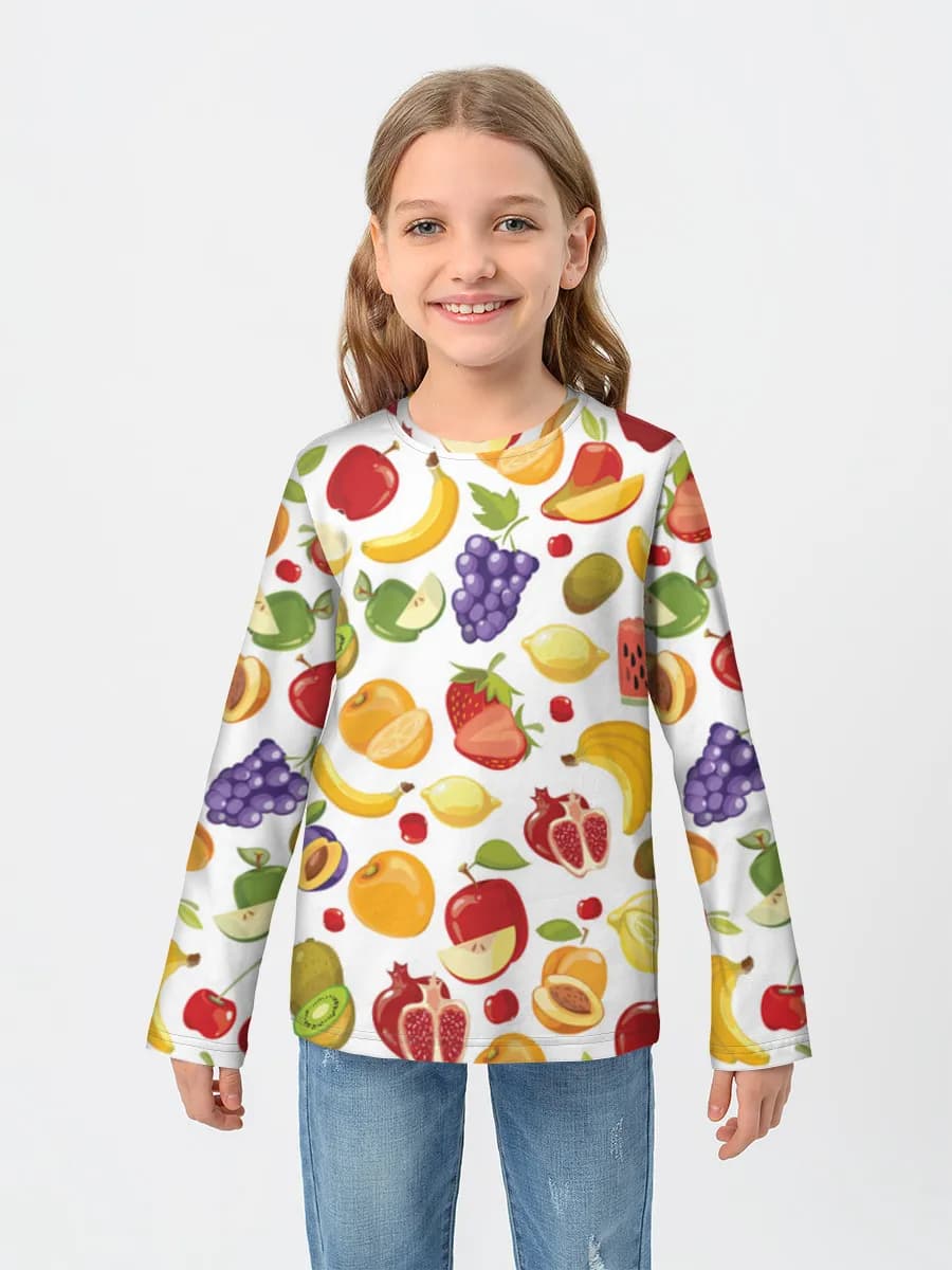 Girls' cotton long sleeve shirt