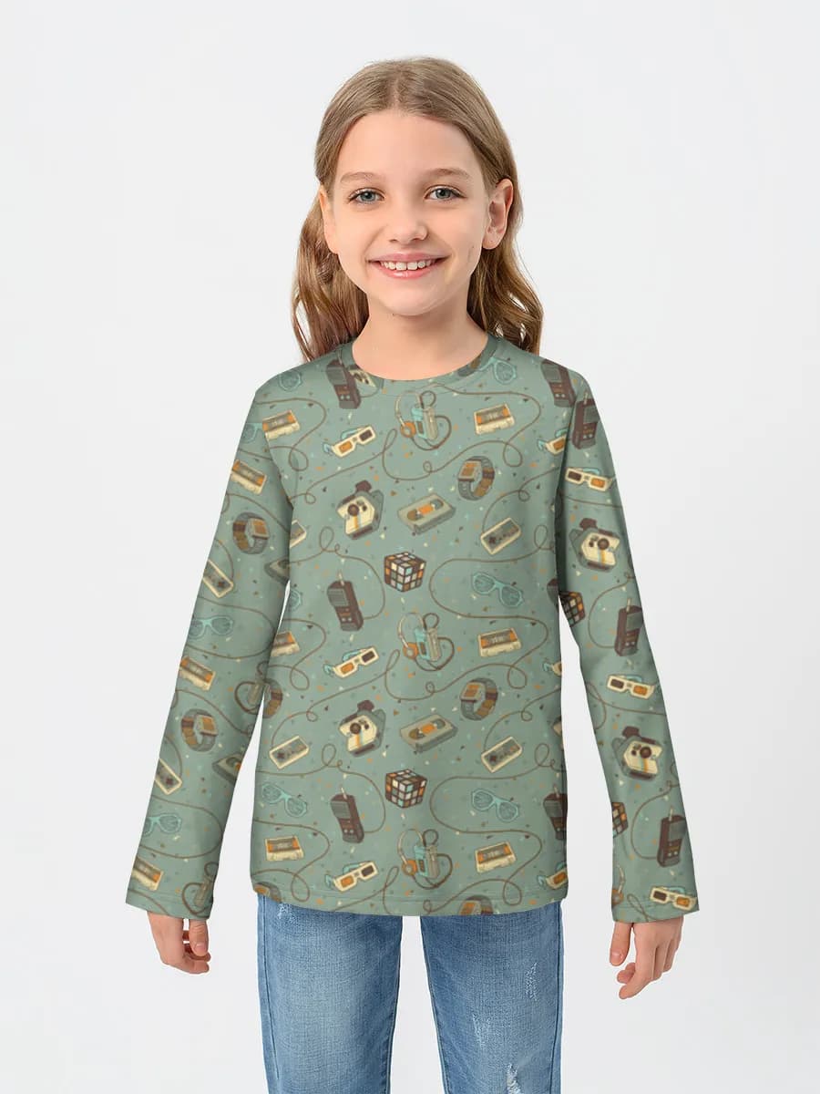 Girls' cotton long sleeve shirt