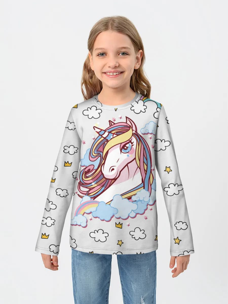 Girls' cotton long sleeve shirt