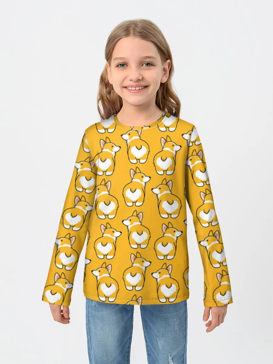 Girls' cotton long sleeve shirt