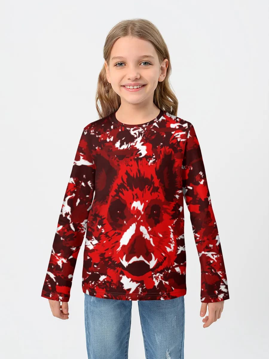 Girls' cotton long sleeve shirt
