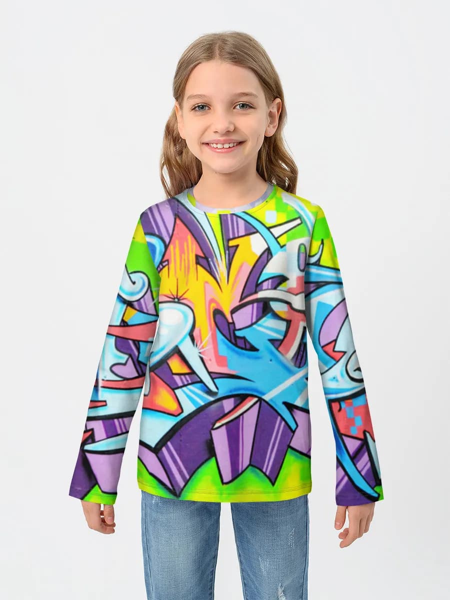 Camiseta Manga Larga de Algodón Niña