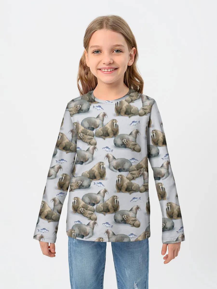 Girls' cotton long sleeve shirt