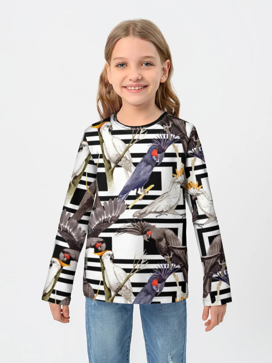 Girls' cotton long sleeve shirt