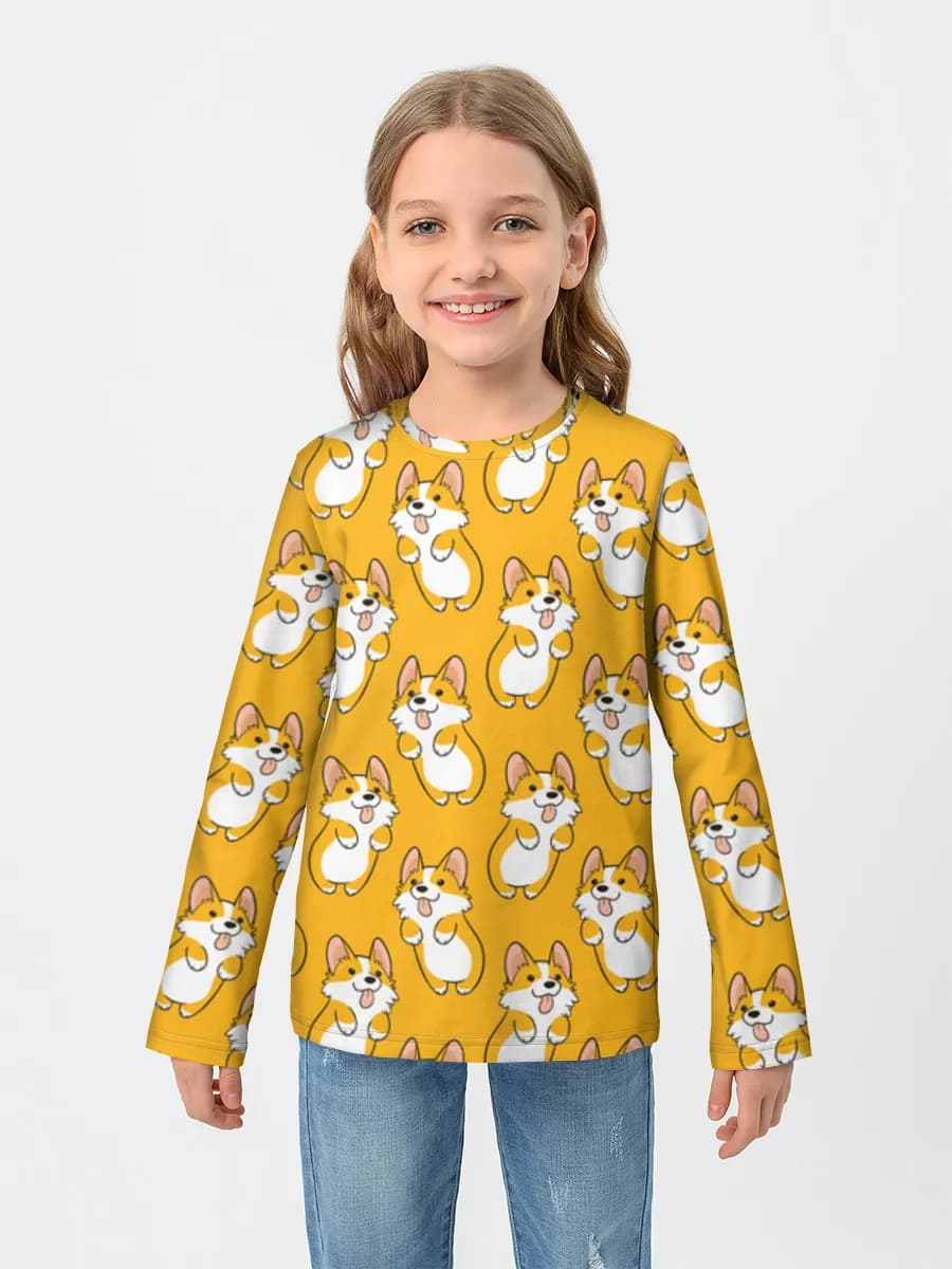 Girls' cotton long sleeve shirt