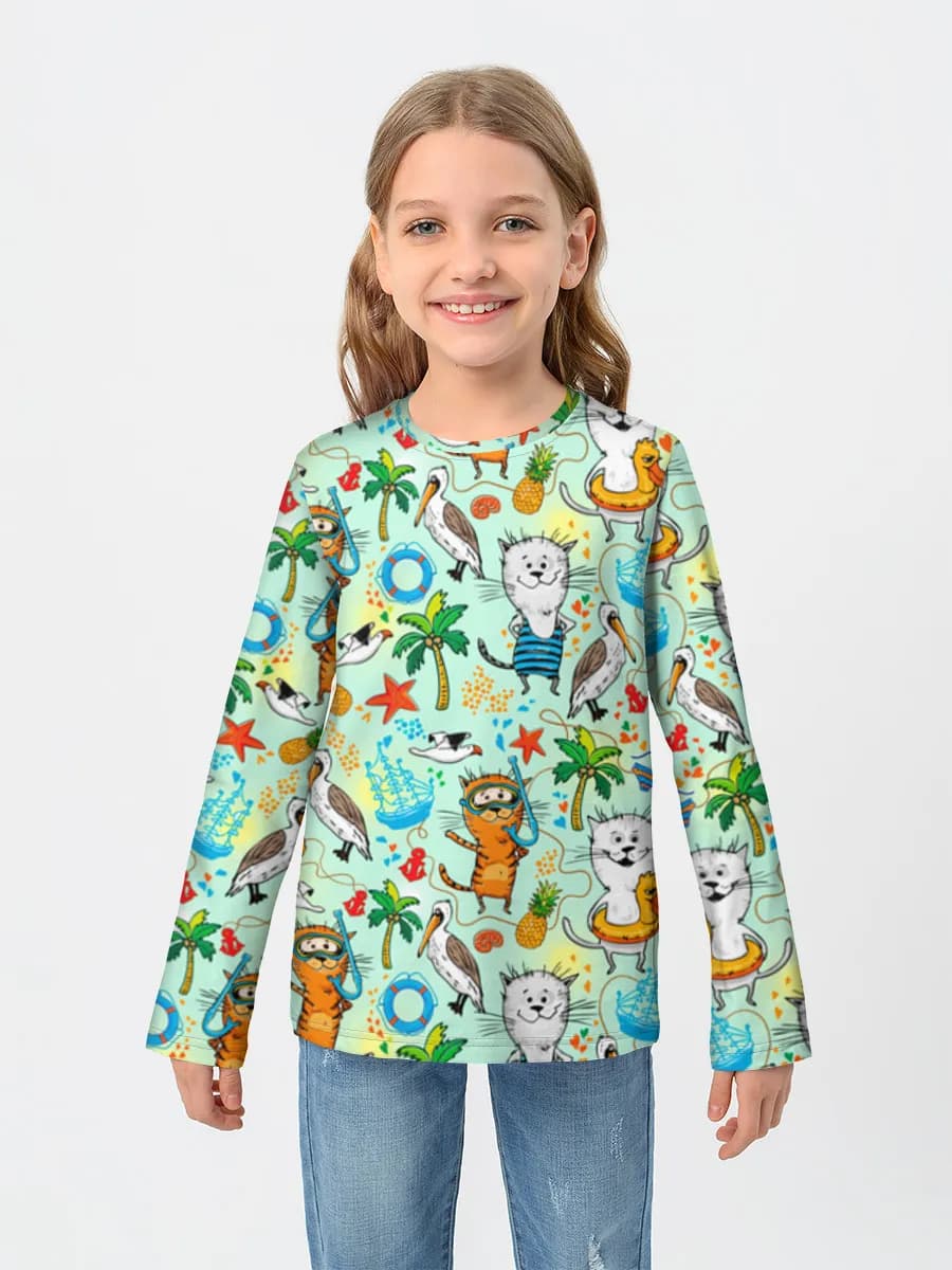 Girls' cotton long sleeve shirt