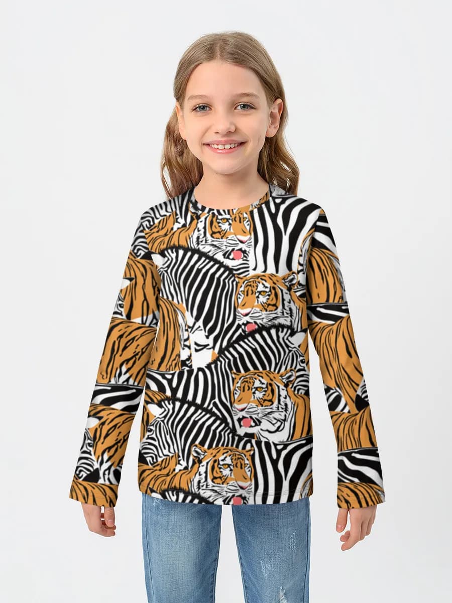 Girls' cotton long sleeve shirt