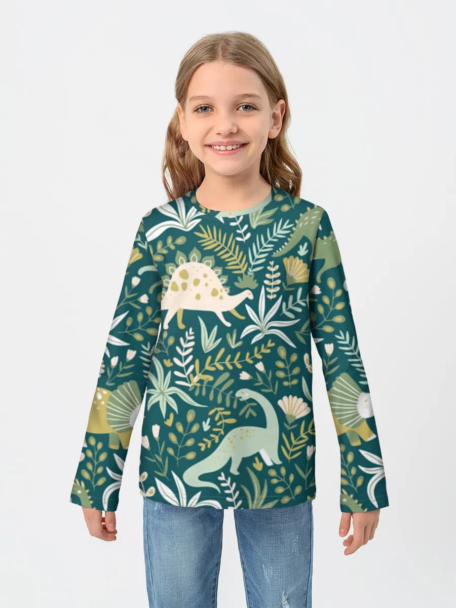 Girls' cotton long sleeve shirt