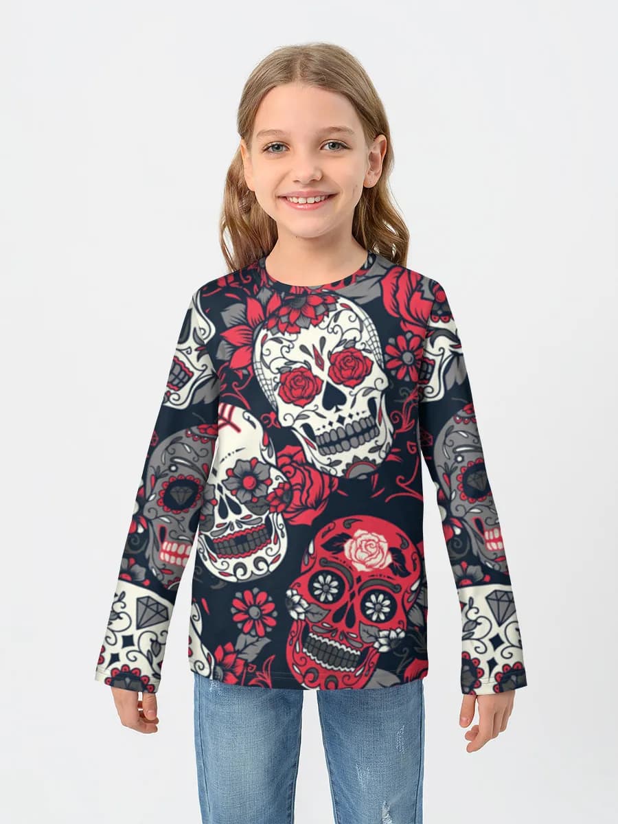 Girls' cotton long sleeve shirt