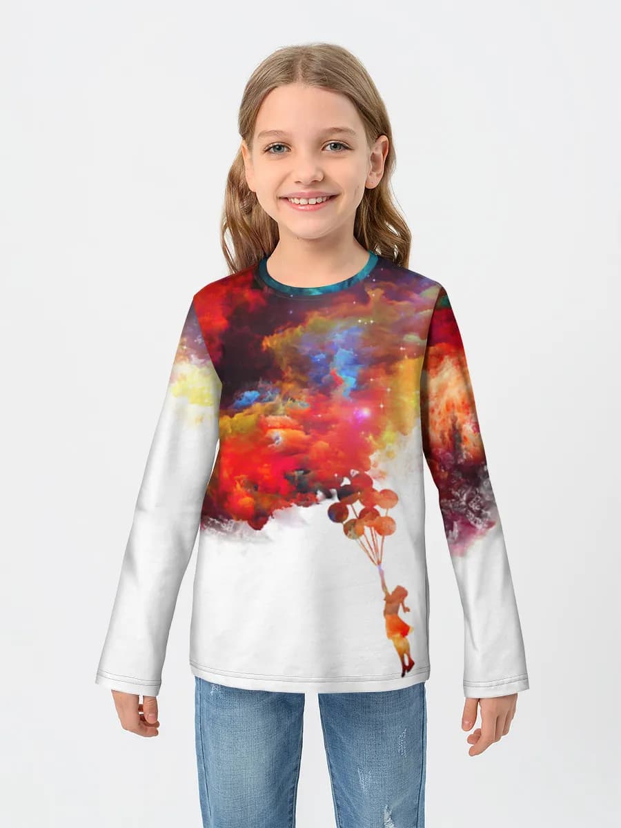 Girls' cotton long sleeve shirt