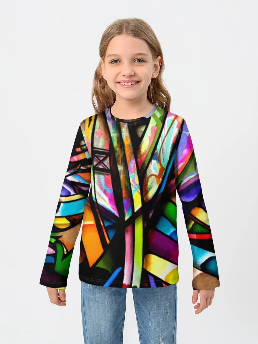 Girls' cotton long sleeve shirt
