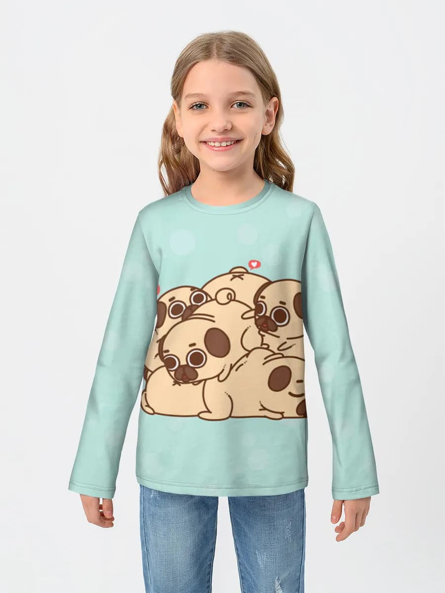 Girls' cotton long sleeve shirt