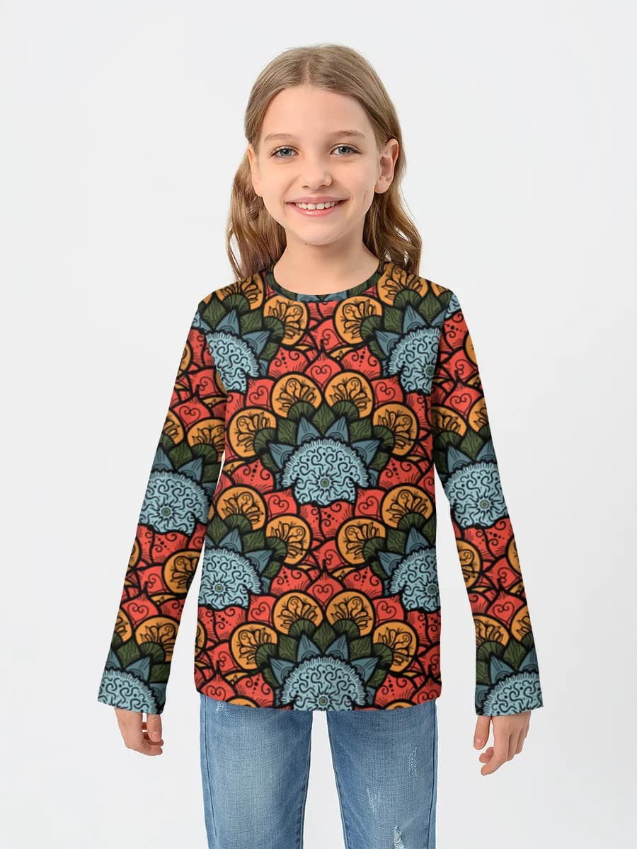Girls' cotton long sleeve shirt