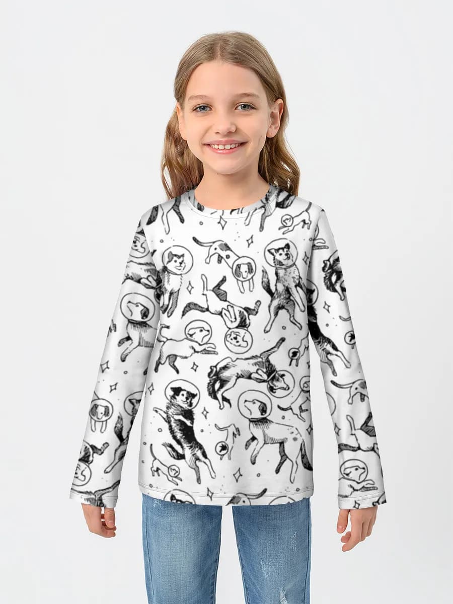 Girls' cotton long sleeve shirt