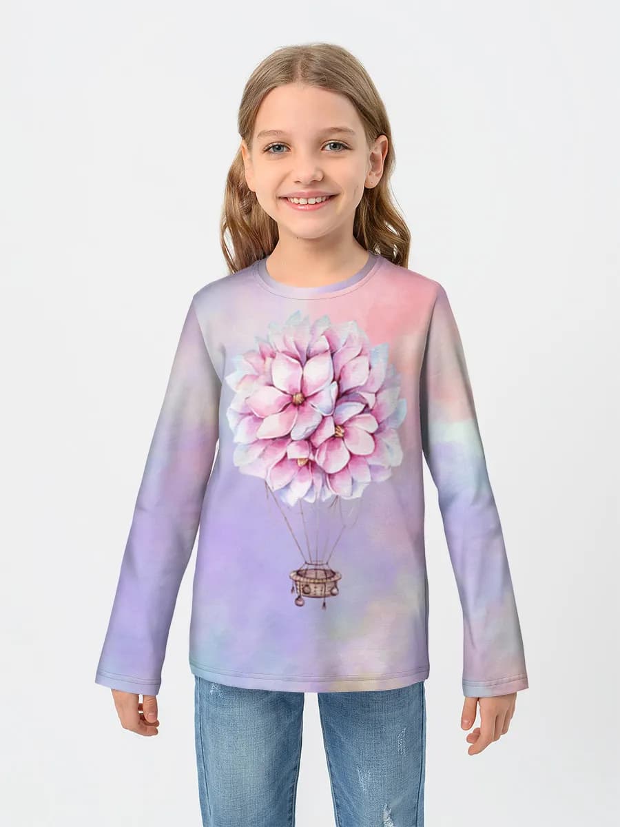 Girls' cotton long sleeve shirt