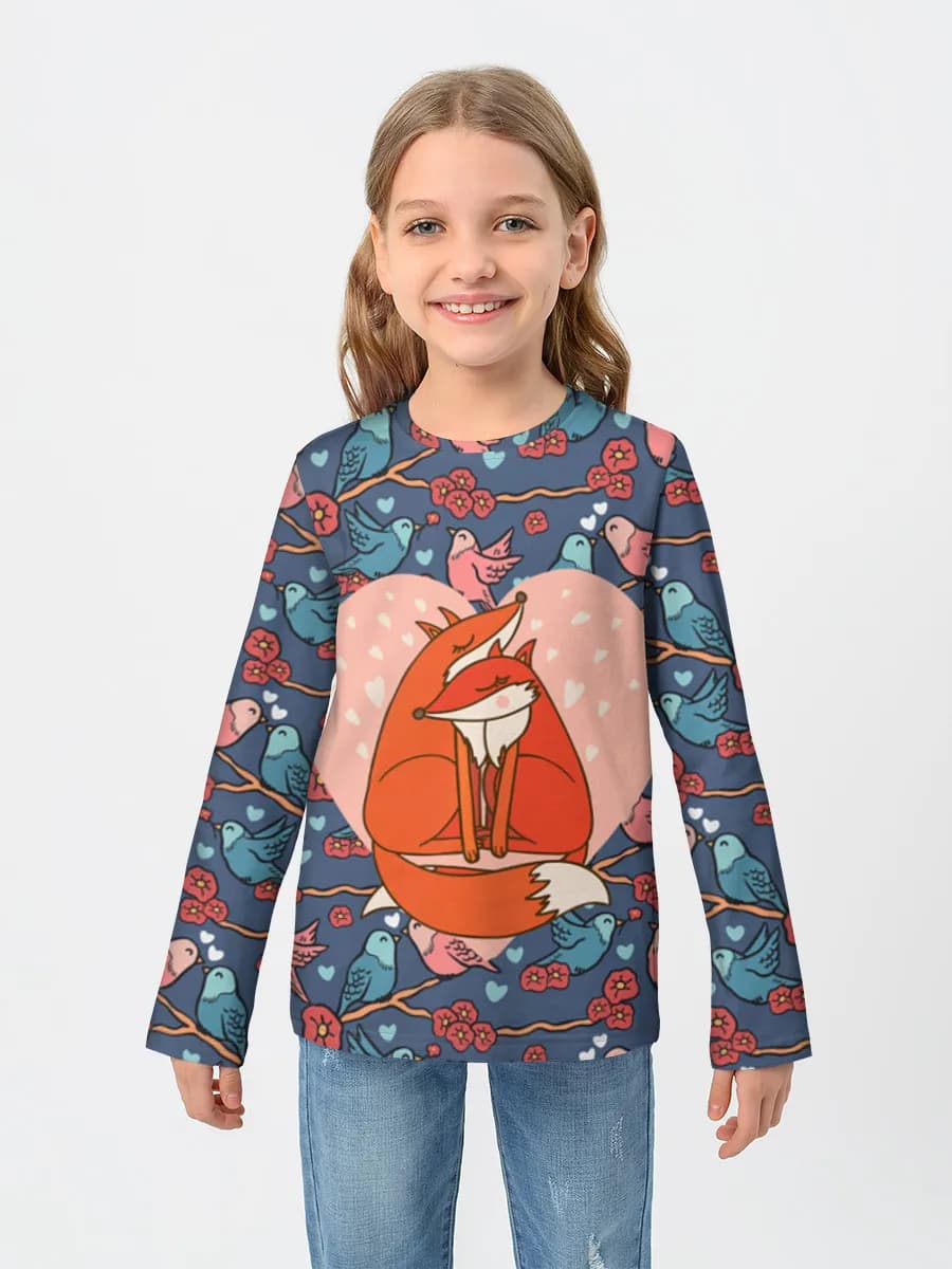 Girls' cotton long sleeve shirt