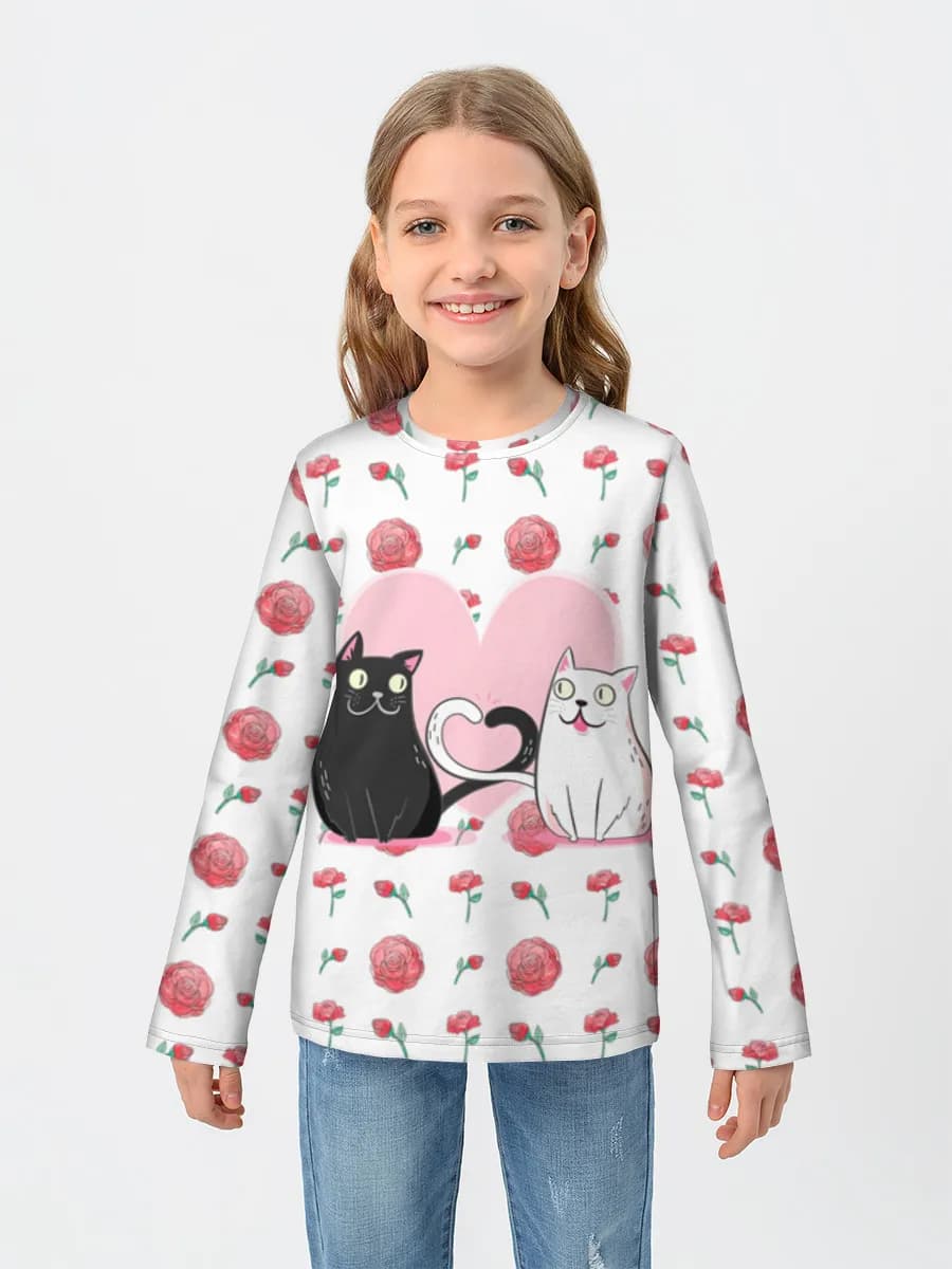 Girls' cotton long sleeve shirt