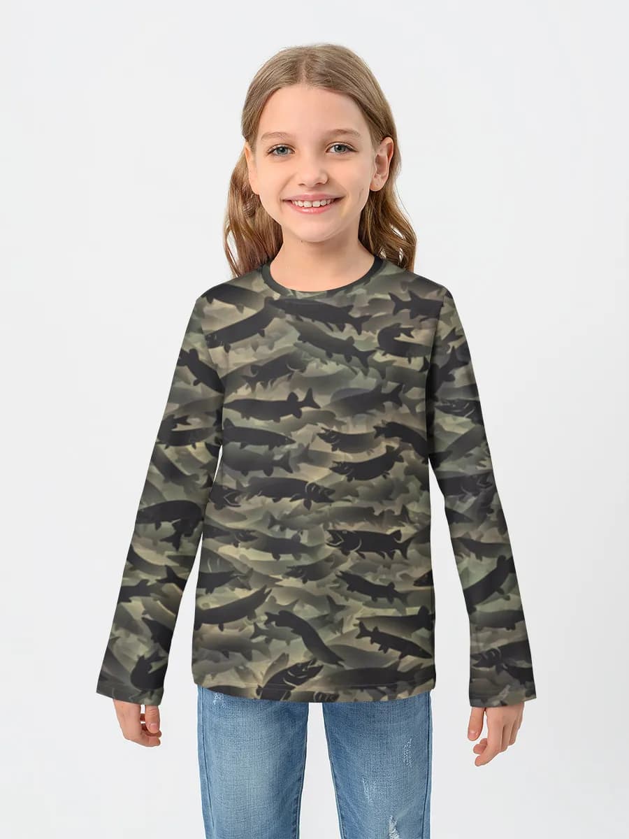 Girls' cotton long sleeve shirt