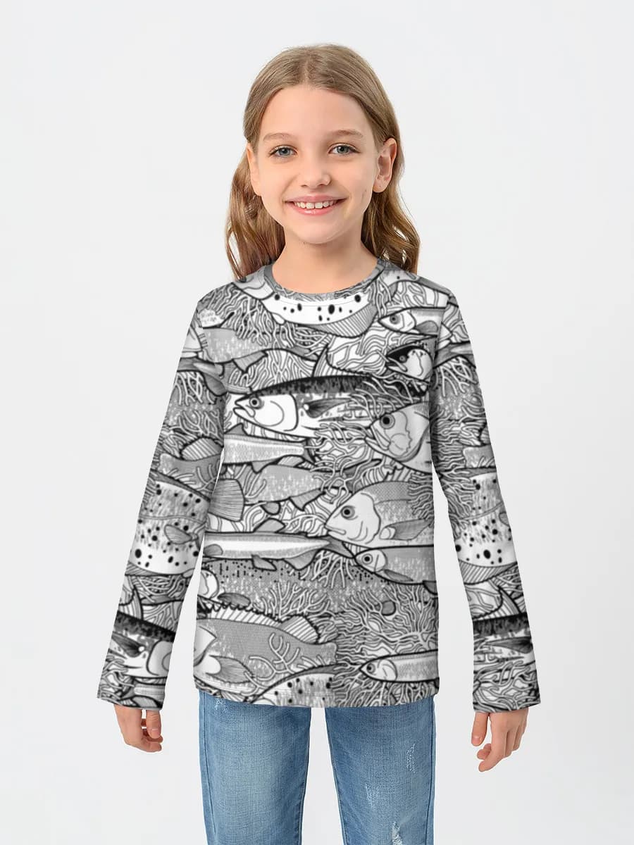 Girls' cotton long sleeve shirt