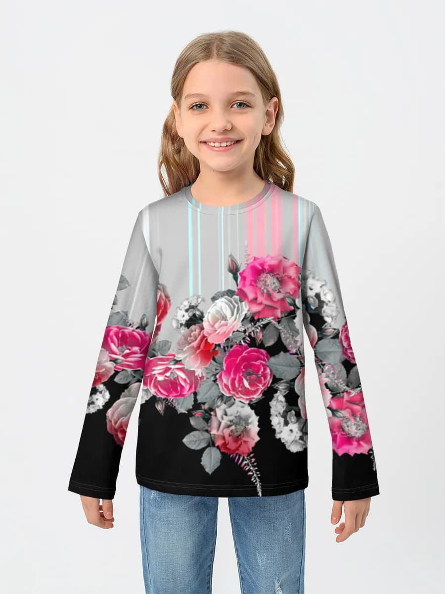 T-shirt manches longues coton fille