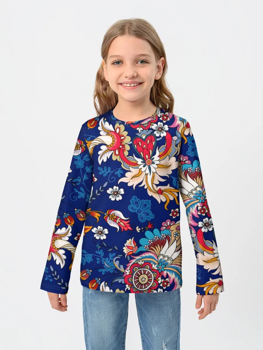 Girls' cotton long sleeve shirt