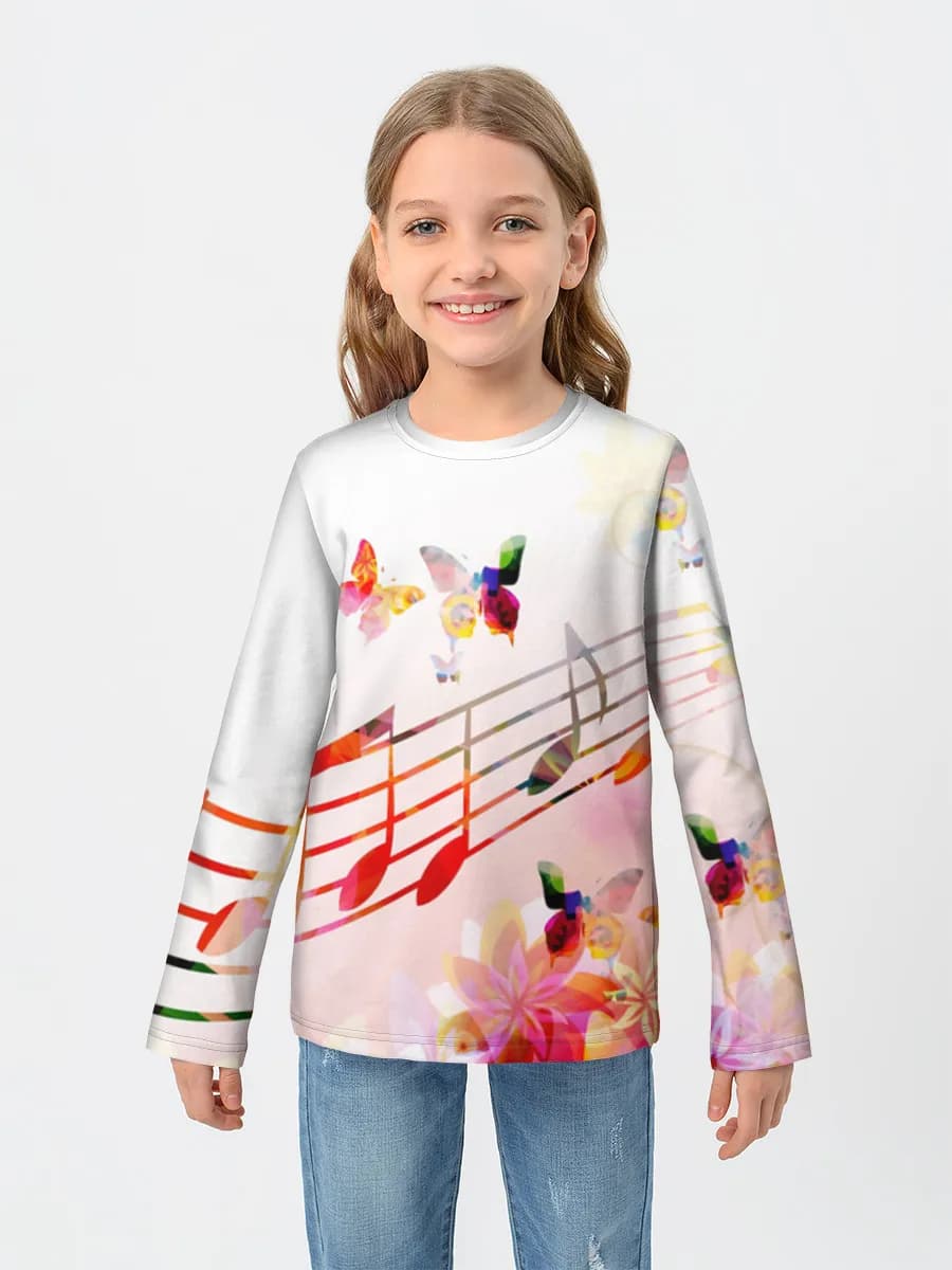 Girls' cotton long sleeve shirt