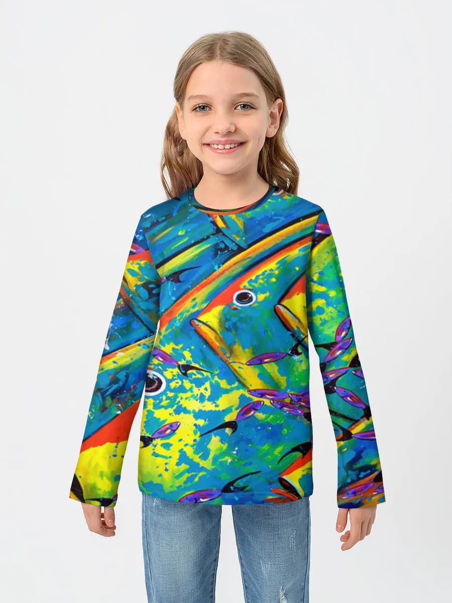 Girls' cotton long sleeve shirt