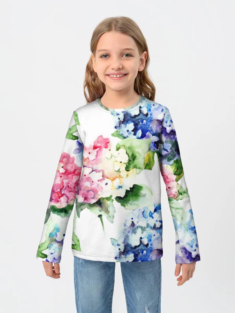 Girls' cotton long sleeve shirt