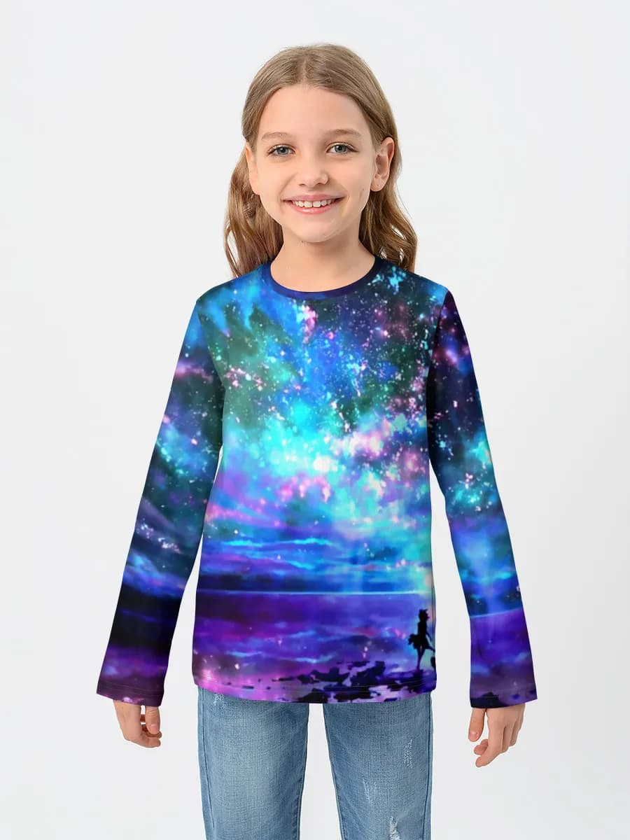 Girls' cotton long sleeve shirt