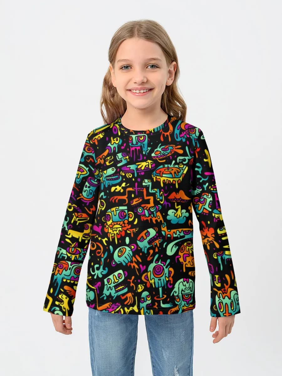 Camiseta Manga Larga de Algodón Niña