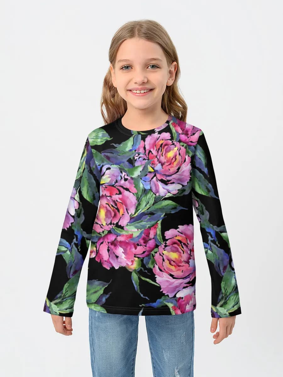 Baumwoll-Langarmshirt Mädchen
