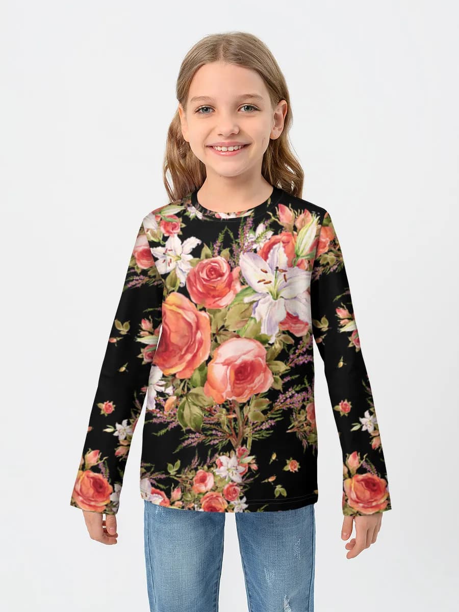 Camiseta Manga Larga de Algodón Niña